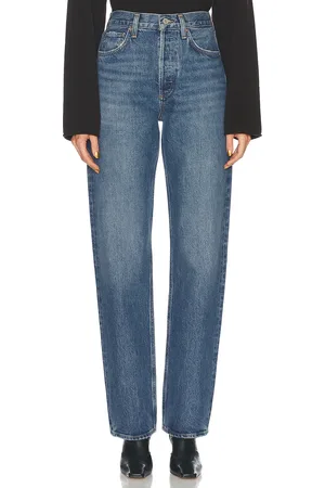 AGOLDE Kelly High Rise Relaxed Straight in Denim-Medium