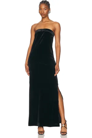 Norma Kamali Strapless Tailored Side Slit Gown in