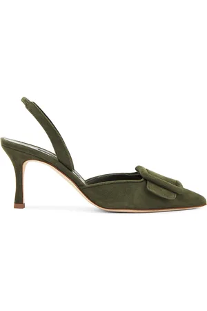 Manolo Blahnik Maysli 70 Pump in Olive