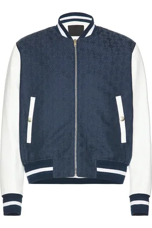 Givenchy Mixed Material Varsity Jacket in Blue