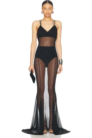 Norma Kamali Low Back Slip Mermaid Fishtail Gown in