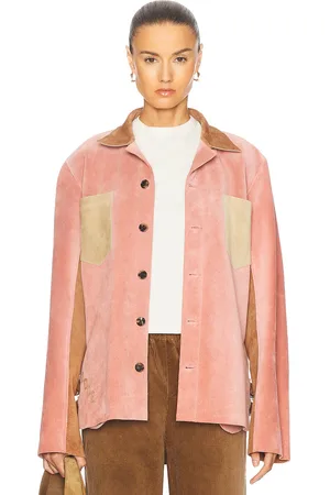 BODE Buckled Multi Suede Work Shirt in Pink