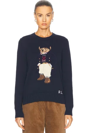 Ralph Lauren Bear Long Sleeve Sweater in Navy