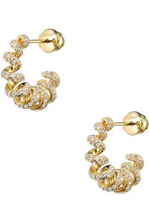 Boochier Slinkee Diamond Hoop Earrings in Metallic Gold