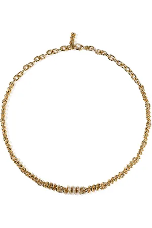 Boochier Slinkee Single Diamond Necklace in Metallic Gold