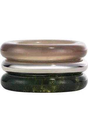 BY PARIAH Stone Trilogy Stack Ring in Grey