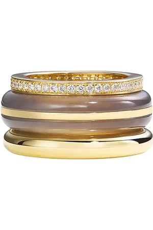 BY PARIAH Classic Stack Ring in Metallic Gold