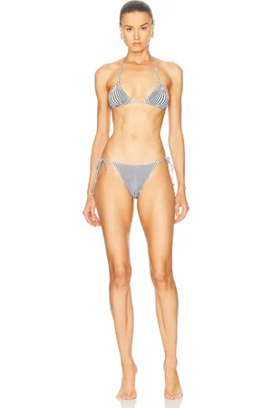 Jean Paul Gaultier Pinstripe Body Morphing Bikini Set in White