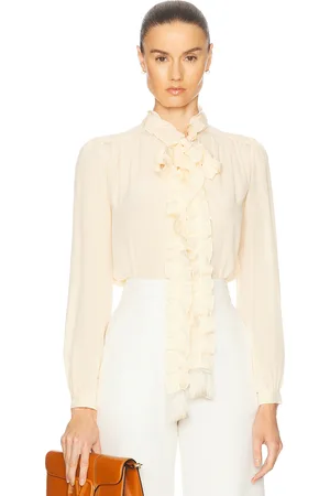VALENTINO Crepe De Chine Shirt in Peach