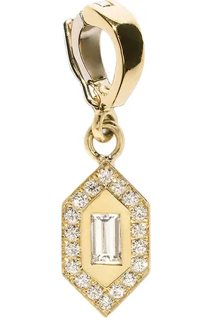 Azlee Small Diamond Charm in Metallic Gold