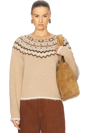 Guest In Residence Chalet Cashmere Crew Sweater in Tan