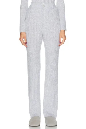 Guest In Residence Cable Cashmere Trouser in Grey