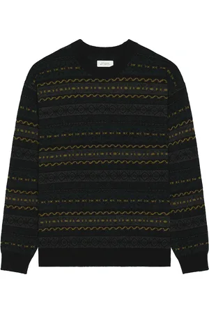 Saturdays NYC Classic Pattern Knit Sweater in Black