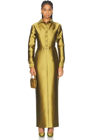 Christopher John Rogers Sailor Shirt Dress in Olive