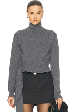 Rohe Twisted Knotted Turtleneck Jumper in Grey