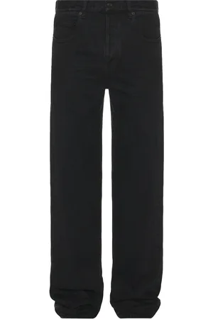 Saint Laurent Mid Straight Baggy Jean in Black