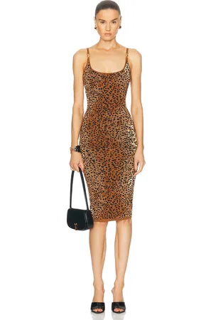 VERSACE Sleeveless Mini Dress in Brown