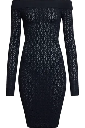 Alaïa Off The Shoulder Mini Dress in Black
