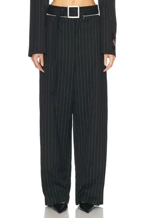 Jean Paul Gaultier Pinstripe Tailored Trouser in Black