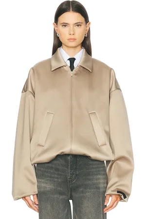 FEAR OF GOD Satin Bomber Jacket in Beige