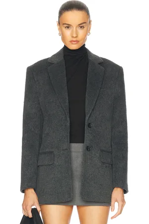 GRLFRND Wool Blend Blazer in Grey