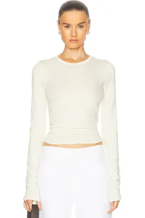 ÉTERNE Fitted Crewneck Long Sleeve T-Shirt in