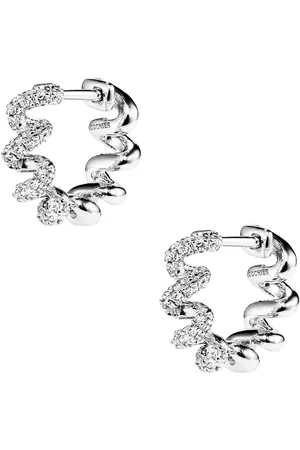 Boochier Slinkee Diamond Huggie Earrings in Metallic Gold