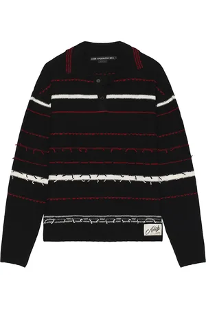 Andersson Bell B&W Stripe Polo Sweater in