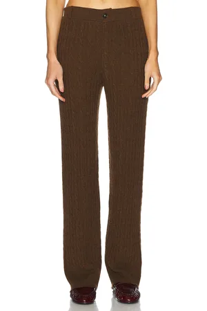 Guest In Residence Cashmere Cable Trouser in Brown