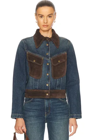 NILI LOTAN Brooklyn Denim Jacket in Blue