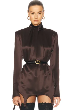 Saint Laurent Mockneck Blouse in