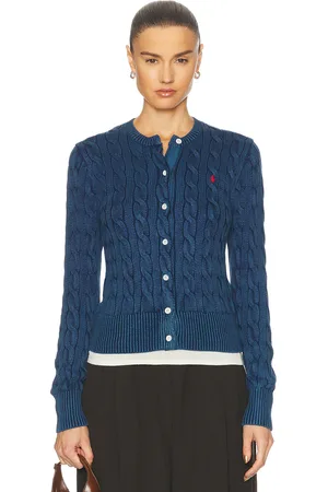 Ralph Lauren Cable-Knit Cotton Cardigan in Blue