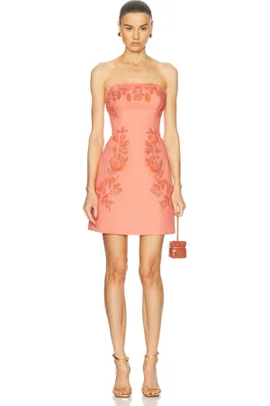 Carolina Herrera Strapless Mini Dress in Coral