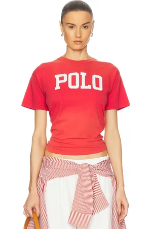Ralph Lauren Logo Cotton Jersey Crewneck Tee in Red