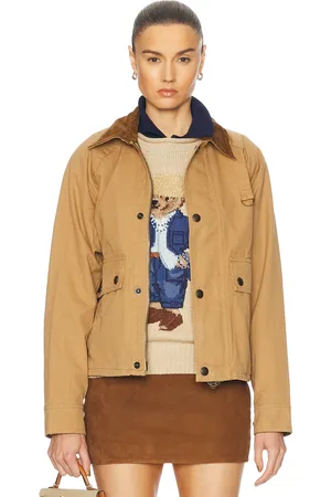 Ralph Lauren Cropped Utility Jacket in Tan