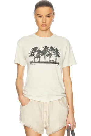 Ralph Lauren Shrunken Fit Jersey Graphic Tee in Cream