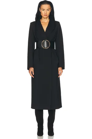 Alaïa Long Hooded Coat in Black