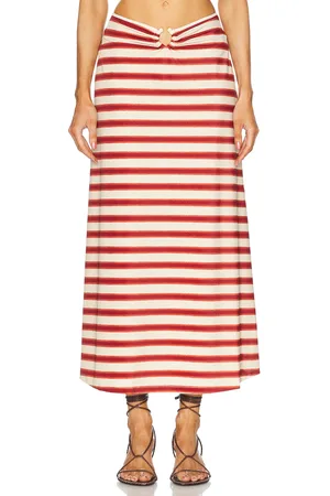 JOHANNA ORTIZ Breath Of Life Midi Skirt in Red