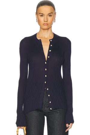 Jil Sander Rib Knit Cardigan in Navy
