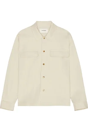 Frame Double Pocket Overshirt in Beige