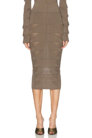 Rick Owens Midi Skirt in Beige