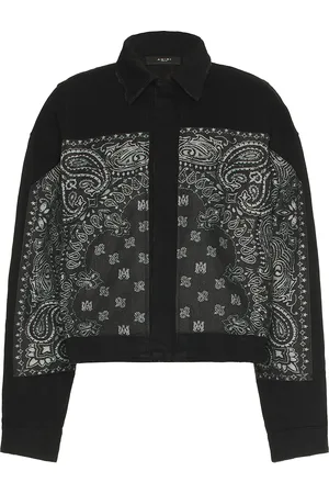 AMIRI Bandana Jacquard Paneled Blouson in Black