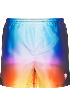 Casablanca Printed Swim Shorts in Blue,Orange