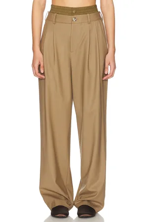 MONSE Double Waistband Pant in Olive