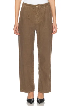 Saint Laurent Straight Leg Pant in Beige