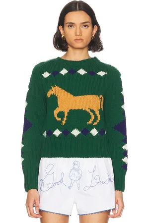 BODE Diamond Corral Sweater in Green