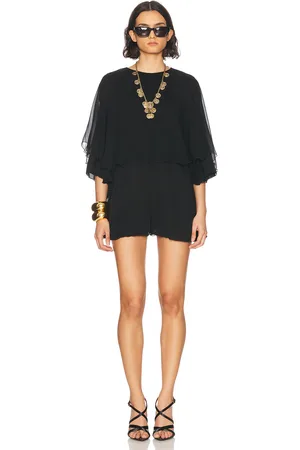 Saint Laurent Backless Romper in Black