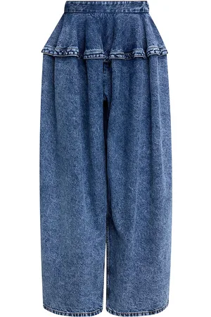 Alaïa Peplum Wide Leg in Blue