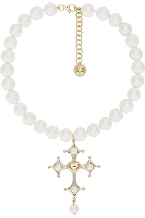 BLUMARINE Cross Choker in Ivory