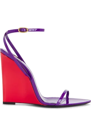 Saint Laurent May Wedge Sandal in Purple